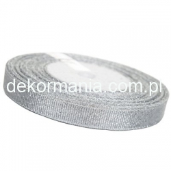 22mb  / Tasiemka,wstążka brokatowa szer: 12mm  SREBRNA , metaliczna